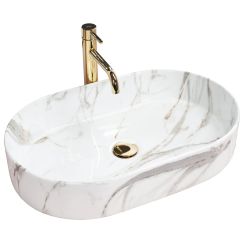 Rea Nadia Waschbecken 61x38.5 cm oval Aufsatzwaschbecken glanz REA-U6506