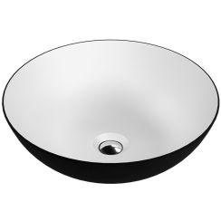 LaVita Rosa Waschbecken 40x40 cm rund Aufsatzwaschbecken weiß-schwarz 5900378334293