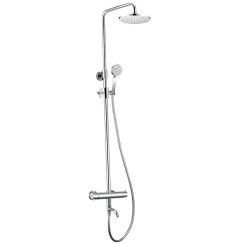 Sapho Kimura Badewannen- und Duschset Wandmontage mit Thermostat mit Regenbrause chrom KU500