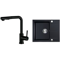 Satz granitspüle Berg Hobart BRQ1911A, küchenarmatur Berg Porta WW 130231PH