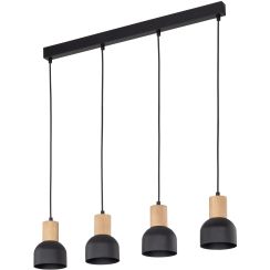 TK Lighting Cairo Pendelleuchte 3x15 W schwarz-holz 4896