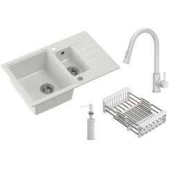 Quadron Comfort 156 waschbecken mit wasserhahn und zubehör weiß/weiß HCQP57850BIK_3673500WHM