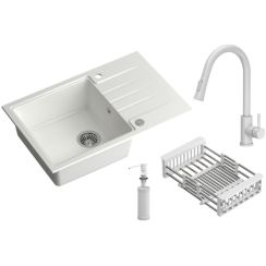Quadron Comfort 111 waschbecken mit wasserhahn und zubehör weiß/weiß HCQP7850BIK_3673500WHM