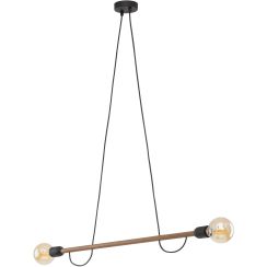 TK Lighting Helix Pendelleuchte 2x15 W schwarz-holz 4948