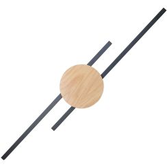 TK Lighting Java Wandleuchte 2x24 W schwarz-holz 1369