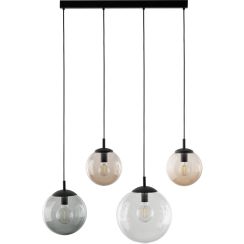 TK Lighting Esme Pendelleuchte 4x15 W schwarz-transparent-opal-graphit 4795