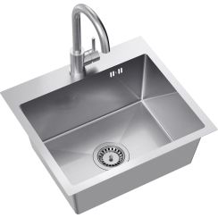 Quadron Luke waschbecken mit wasserhahn stahl/stahl ZH5045BS_3623500_BS