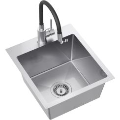 Quadron Luke waschbecken mit wasserhahn stahl/stahl ZH4045BS_3323503BL