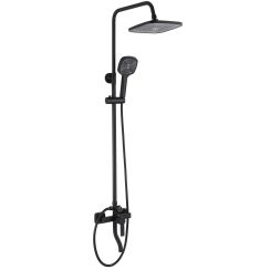Rea Argus Badewannen- und Duschset Wandmontage mit Regenbrause schwarz REA-P2389