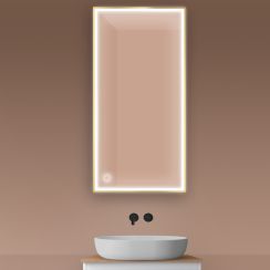 Oltens Nordlis Spiegel 60x120 cm rechteckig mit Beleuchtung mit Spiegelheizung gold 64107800