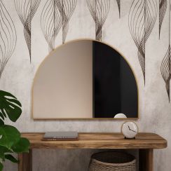 Baltica Design Tiny Border Semi Round Spiegel 90x65 cm gold 5904107924076