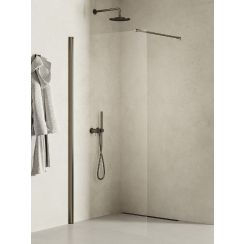 New Trendy New Soleo Gunmetal Brushed Begehbare Duschwand 100 cm graphit gebürstet/durchsichtiges Glas K-2262-WP
