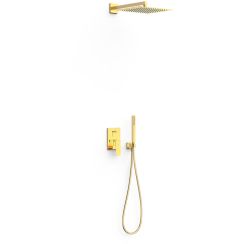 Tres Cuadro-Tres Duschset Unterputz mit Regenbrause gold 00628004OR