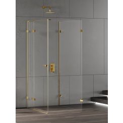 New Trendy Eventa Gold Shine Dusche 100x100 cm quadratisch gold Glanz/durchsichtiges Glas EXK-4832