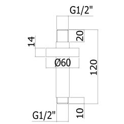 Paffoni Stick Deckenarm || ZSOF064ST
