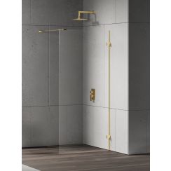 New Trendy Eventa Gold Shine Begehbare Duschwand 160 cm gold Glanz/durchsichtiges Glas EXK-4847