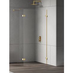 New Trendy Eventa Gold Shine Begehbare Duschwand 90 cm gold Glanz/durchsichtiges Glas EXK-4852