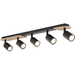 TK Lighting Cover Deckenlampe 5x10 W schwarz 5777