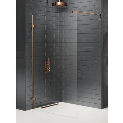 New Trendy Avexa Copper Brushed Begehbare Duschwand 120 cm kupfer gebürstet/durchsichtiges Glas EXK-7139