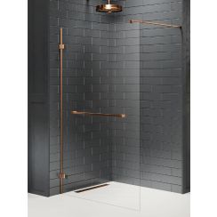 New Trendy Avexa Copper Brushed Begehbare Duschwand 120 cm kupfer gebürstet/durchsichtiges Glas EXK-7161