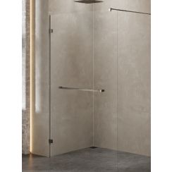 New Trendy Avexa Gunmetal Brushed Begehbare Duschwand 130 cm gunmetal gebürstet/durchsichtiges Glas EXK-7128