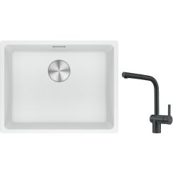 Set Granitspüle Franke Maris 125.0687.255, Küchenarmatur Franke Atlas 115.0550.427