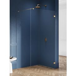 New Trendy Avexa Gold Brushed Begehbare Duschwand 130 cm gold gebürstet/durchsichtiges Glas EXK-7018