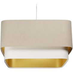 BPS Koncept Kwadro Duo Sue Pendelleuchte 1x60 W weiß-gold-beige KWD-011