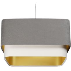 BPS Koncept Kwadro Duo Sue Pendelleuchte 1x60 W weiß-gold-grau/aschfarben KWD-014