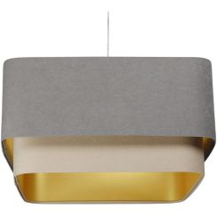 BPS Koncept Kwadro Duo Sue Pendelleuchte 1x60 W gold-grau/aschfarben-beige KWD-015