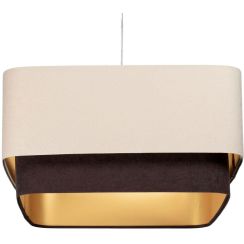 BPS Koncept Kwadro Duo Sue Pendelleuchte 1x60 W gold-braun-beige KWD-016