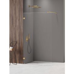 New Trendy Avexa Gold Shine XR Begehbare Duschwand 130 cm gold Glanz/durchsichtiges Glas EXK-6982