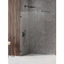 New Trendy Avexa Black XR Begehbare Duschwand 130 cm schwarz Matte/durchsichtiges Glas EXK-6972