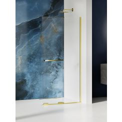 New Trendy Smart Light Gold Begehbare Duschwand 140 cm gold Glanz/durchsichtiges Glas EXK-6733