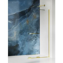New Trendy Smart Light Gold Begehbare Duschwand 130 cm gold Glanz/durchsichtiges Glas EXK-6732-WU