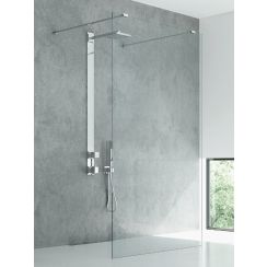 New Trendy New Modus Begehbare Duschwand 140 cm chrom Glanz/durchsichtiges Glas EXK-5498