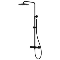 LaVita Orion Duschset Wandmontage mit Kopfbrause schwarz 5900378341611