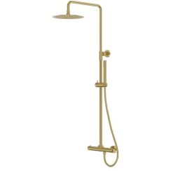 LaVita Orion Duschset Wandmontage mit Thermostat mit Regenbrause gold 5900378341659
