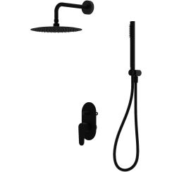 LaVita Cetus Duschset Unterputz mit Regenbrause schwarz 5900378341918