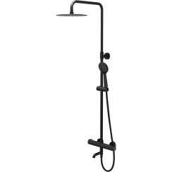 Cersanit City Duschset Wandmontage mit Thermostat mit Regenbrause schwarz S951-861
