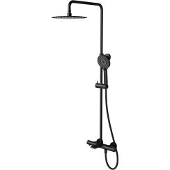 Cersanit Virgo Badewannen- und Duschset Wandmontage mit Thermostat mit Regenbrause schwarz S951-863