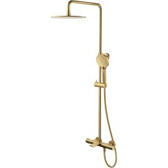 Cersanit Virgo Badewannen- und Duschset Wandmontage mit Thermostat mit Regenbrause gold S951-864