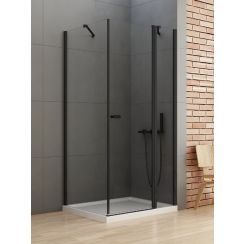 New Trendy New Soleo Black Dusche 110x110 cm quadratisch schwarz Matte/durchsichtiges Glas K-0686