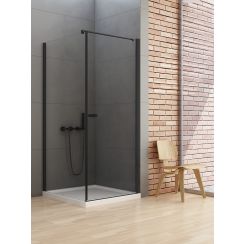 New Trendy New Soleo Black Dusche 100x90 cm rechteckig schwarz Matte/durchsichtiges Glas D-0231A/D-0116B-WP
