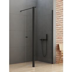 New Trendy New Soleo Black Begehbare Duschwand 120 cm schwarz Matte/durchsichtiges Glas K-0787
