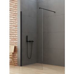 New Trendy New Soleo Black Begehbare Duschwand 120 cm schwarz Matte/durchsichtiges Glas K-0772-WP