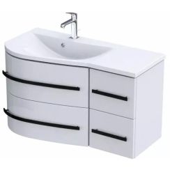 Oristo Opal Kabinett 90x44x50 cm Unterschrank hängend weiß OR30-SD4S-90-1-LV6