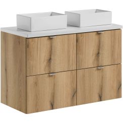 Set Kabinett Comad Nova Oak NOVA OAK A 82-50-2S, Arbeitsplatte Comad Nova White NOVA WHITE 89-100, UN-GAJA35-SW 78570A(35)