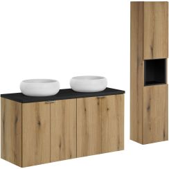 Set Kabinett Comad Nova Oak NOVA OAK A 80-03-2D(W80-01A), Kabinett Comad Nova Oak NOVA OAK A 82-60-2D, NOVA BLACK B 89-120, UN-WIKI-SW, NOVA BLACK A 83-27-Q(W83-04D)