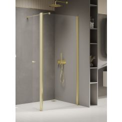 New Trendy New Soleo Light Gold Begehbare Duschwand 120 cm gold Glanz/durchsichtiges Glas K-1974
